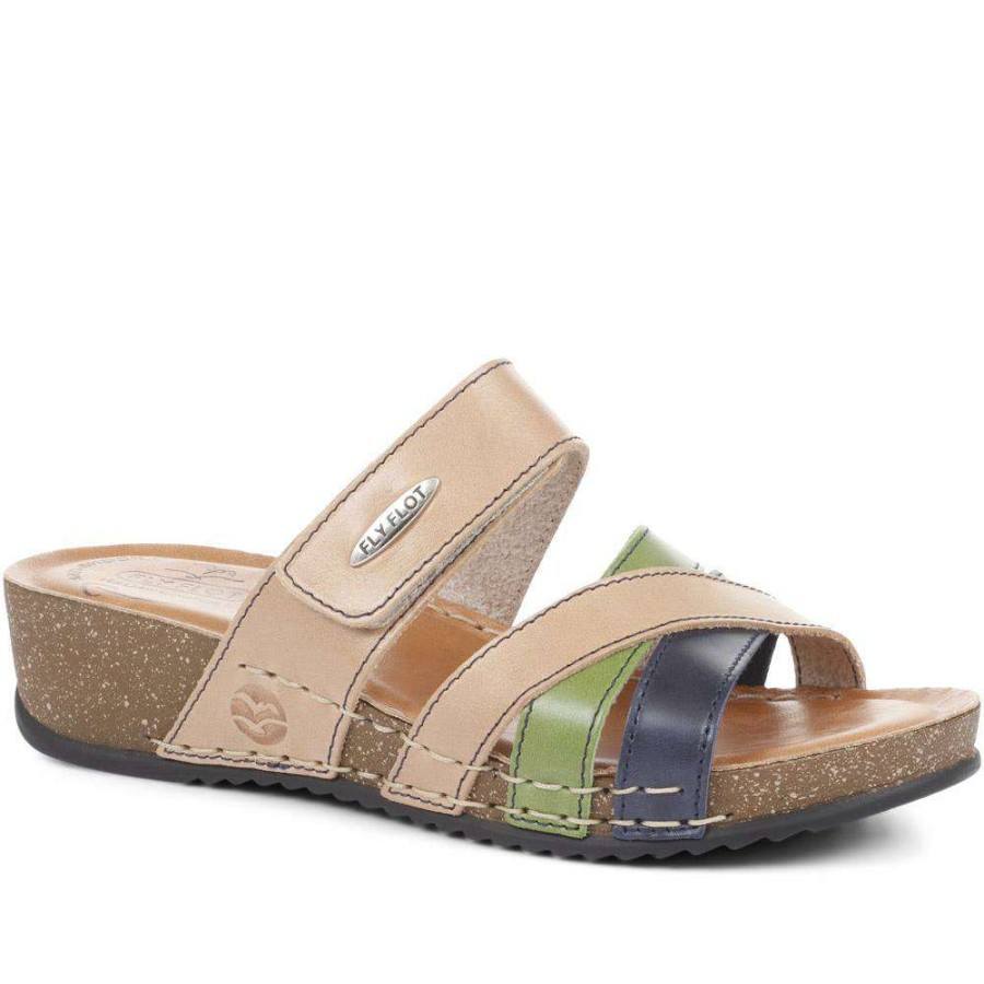 Women'S * | Fly Flot Leather Cross-Strap Mule Sandal Fly35001 / 321 261