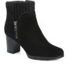 Women'S * | Bellissimo Heeled Suede Ankle Boot Belbot30007 / 316 264 Boots Black