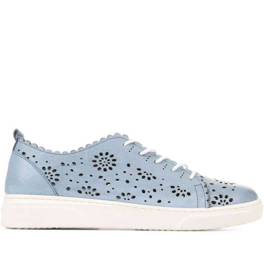 Women'S * | Bellissimo Scalloped Edge Lace-Up Trainers Belakmer35008 / 322 252 White