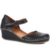 Women'S * | Pavers Leather Wedge Sandals Metin33015 / 319 980 Black