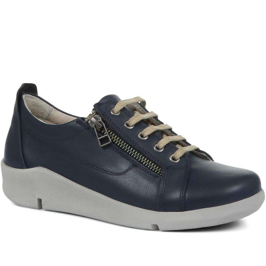 Women'S * | Pavers Leather Lace-Up Trainer Meta32004 / 319 396 Sneakers Navy