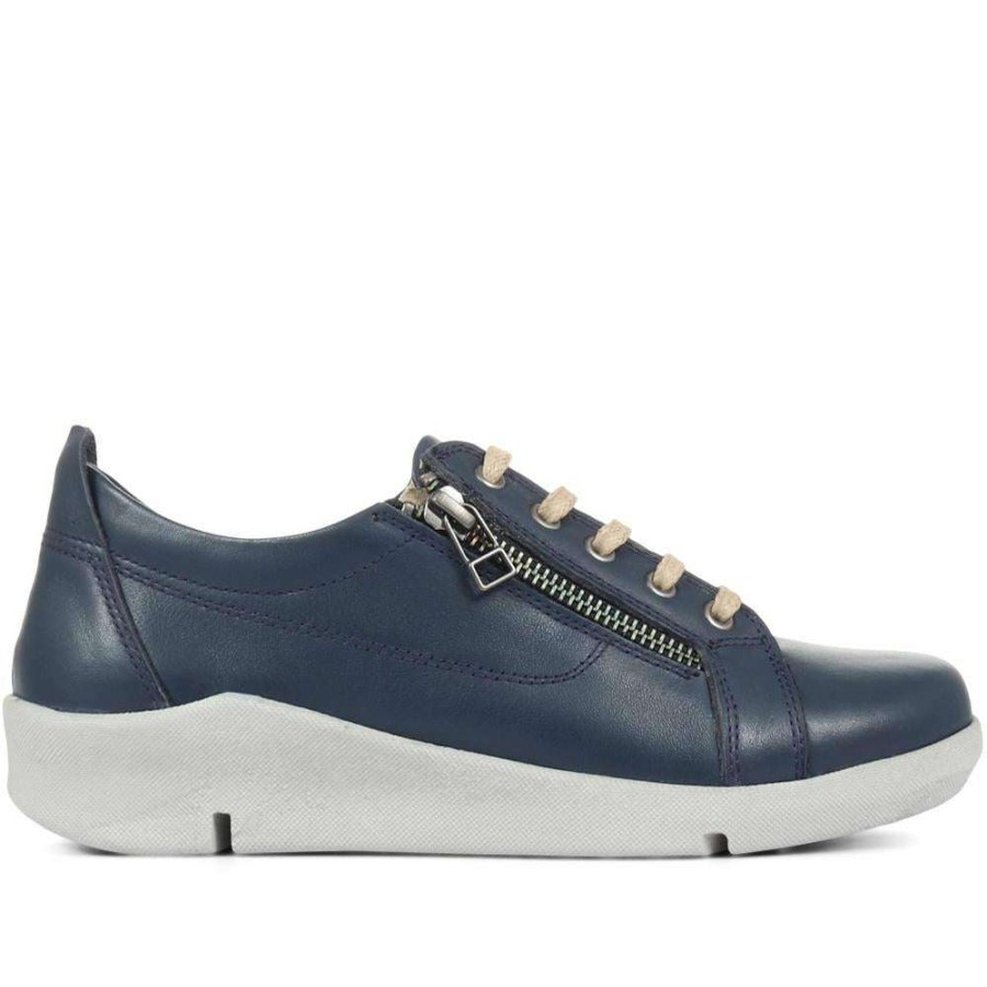 Women'S * | Pavers Leather Lace-Up Trainer Meta32004 / 319 396 Sneakers Navy