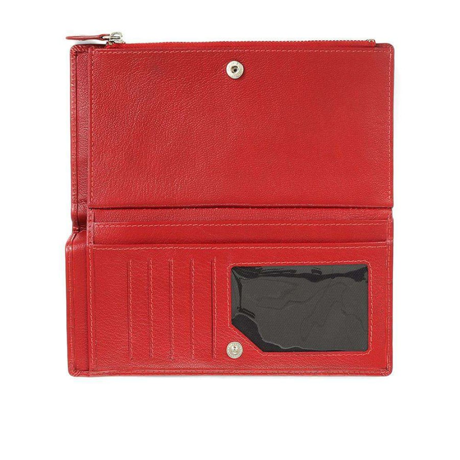 Accessories * | Pavers Accessories Leather Bi-Fold Purse Smit34017 / 321 342 Red