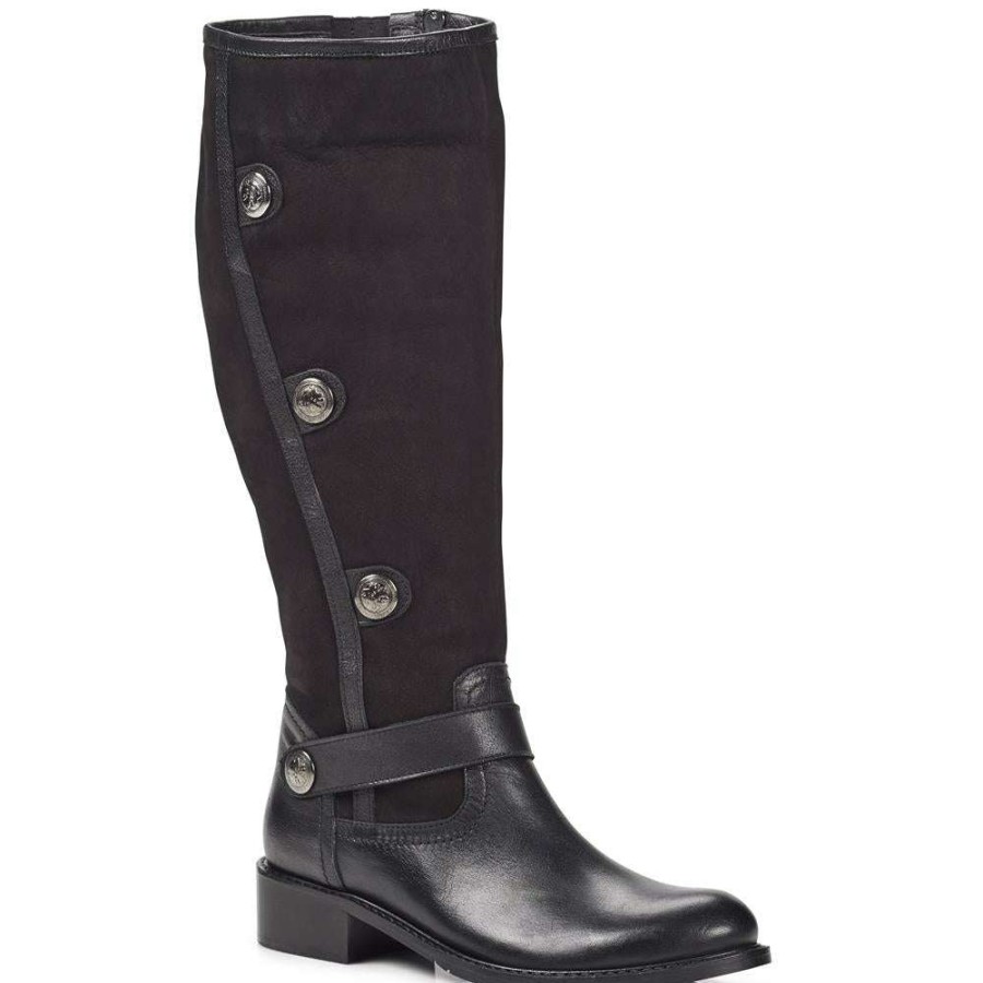 Women'S * | Bellissimo Wide Fit Leather Knee High Boot Belbar28002 / 313 459 Black