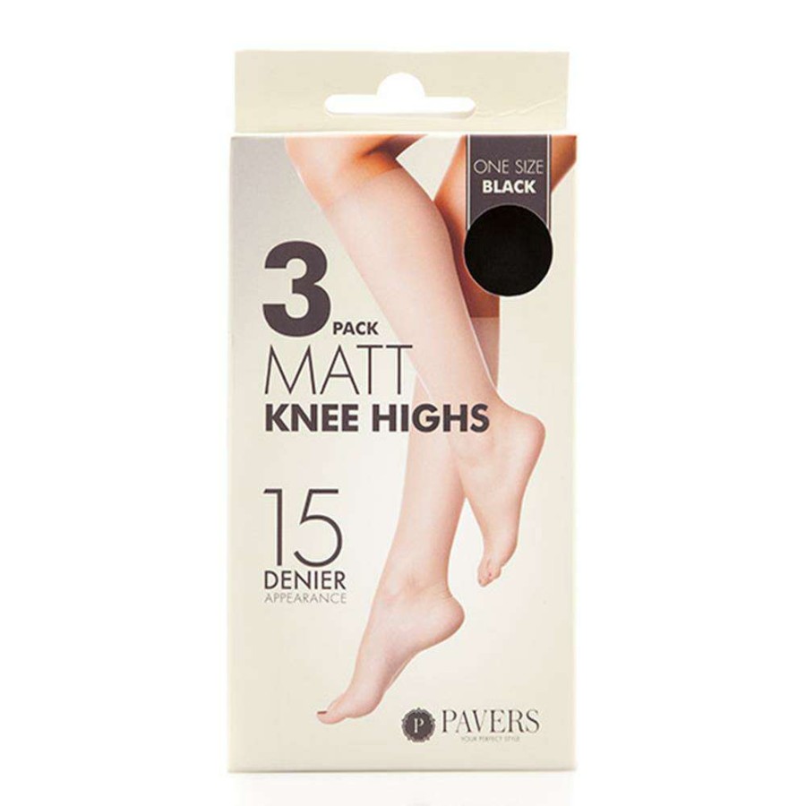 Accessories * | Pavers Pack Of 3 Knee Highs. Ekin24006 / 309 351 Black