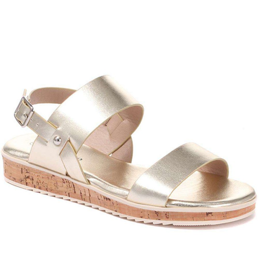 Women'S * | Bellissimo Flat Metallic Slingback Sandal Belbaizh29047 / 316 081 Sandals Gold