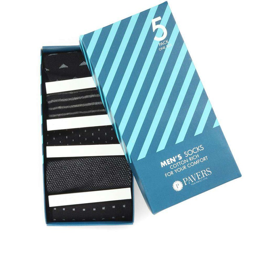 Accessories * | Pavers Men'S Patterned Cotton Rich Socks Asena34001 / 321 768 Accessories Black Multi