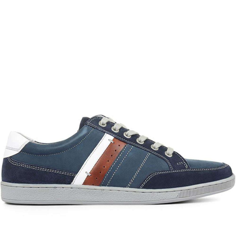 Women'S * | Pavers Wide Fit Leather Lace-Up Sneaker / 317 673 Navy