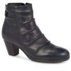 Women'S * | Pavers Leather Heel Ankle Boots Mito28002 / 312 793 / 312 793 Navy