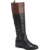 Women'S * | Pavers Leather Knee High Rider Boot Shoeb30000 / 316 611 Boots Black-Tan