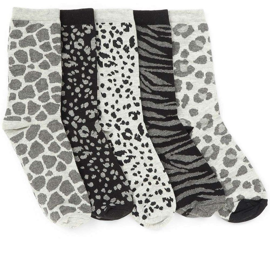 Accessories * | Pavers Women'S Animal Print Cotton Rich Socks Asena34003 / 321 769 Accessories Black Multi