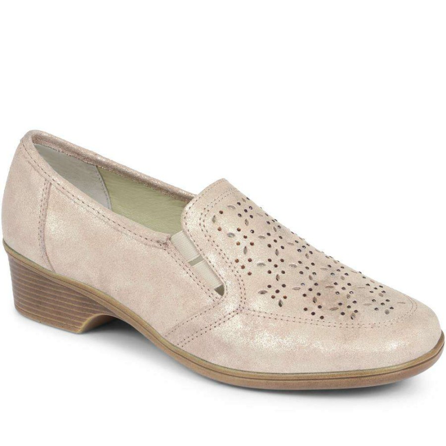 Women'S * | Fly Flot Shoes Leather Slip On With Cut Outs Rdsof29003 / 315 808 Soft Gold