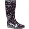 Women'S * | Pavers Boots Floral Patent Wellies Gg26002 / 311 349 Black-Pink