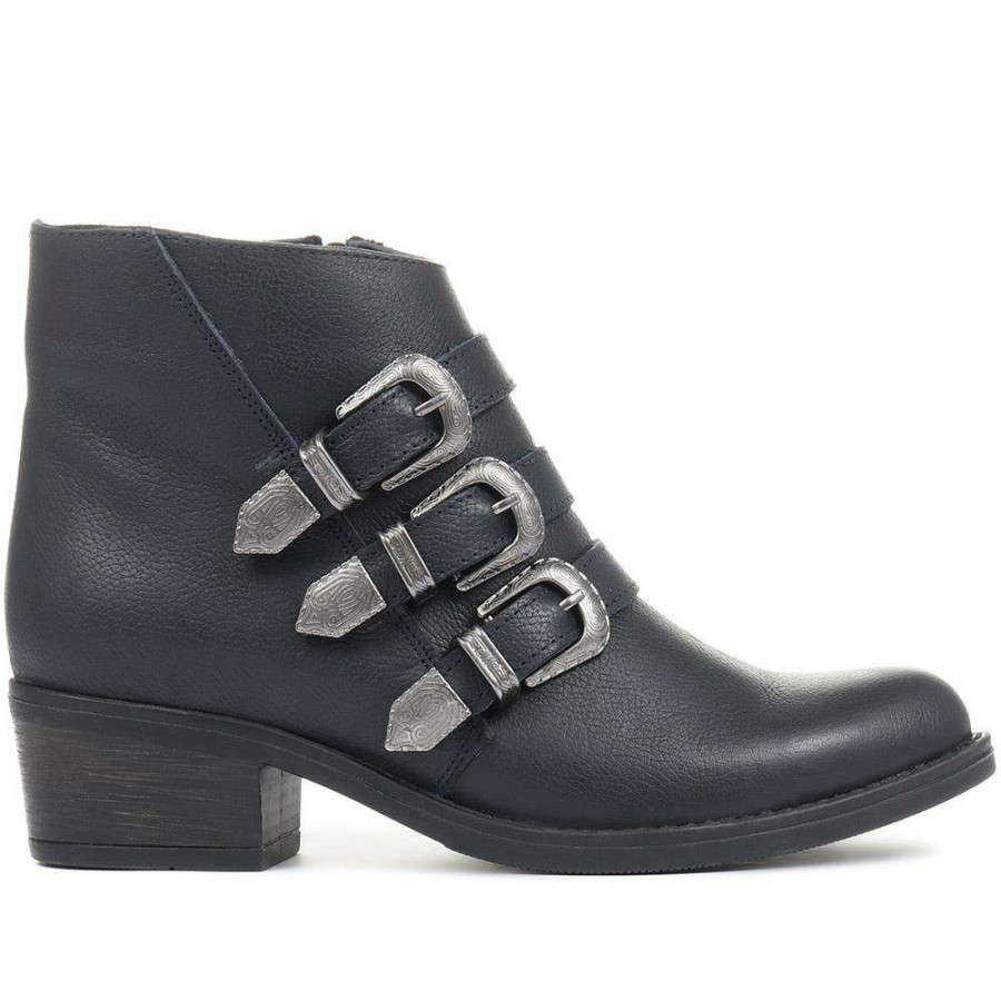 Women'S * | Bellissimo Cowboy Buckle Ankle Boot Belbar28005 / 314 850 Boots Navy