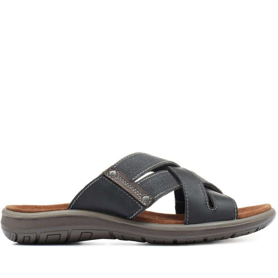 Men'S * | Pavers Leather Mule Sandals Ddin31021 / 317 732 Brown