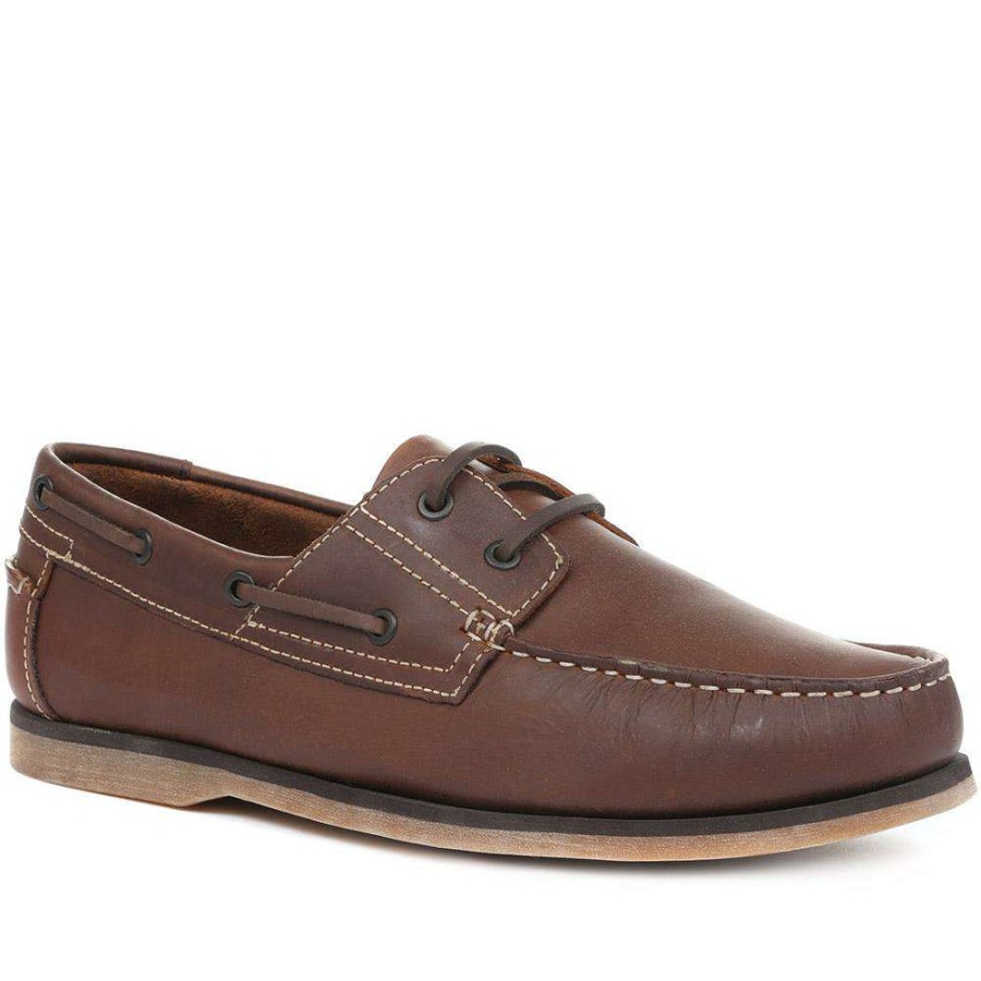 Men'S * | Pavers Leather Boat Shoes Shafi31001 / 317 608 Brown