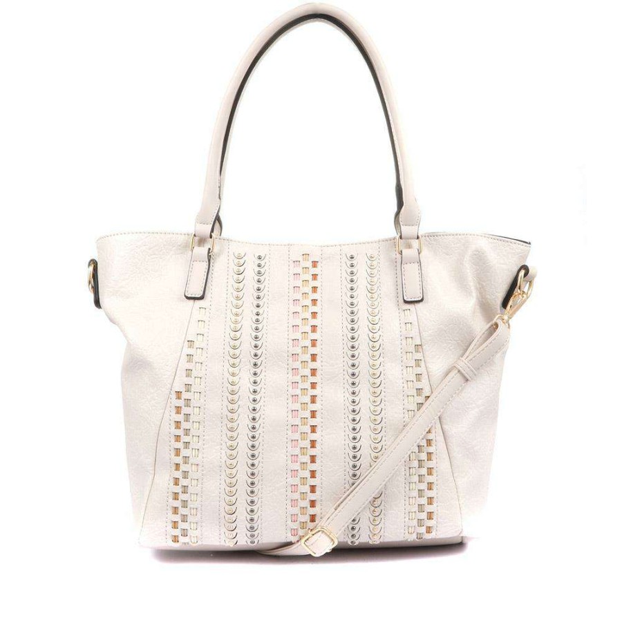 Accessories * | Bellissimo Bags Studded Tote Bag Belhetia33005 / 320 070 Beige