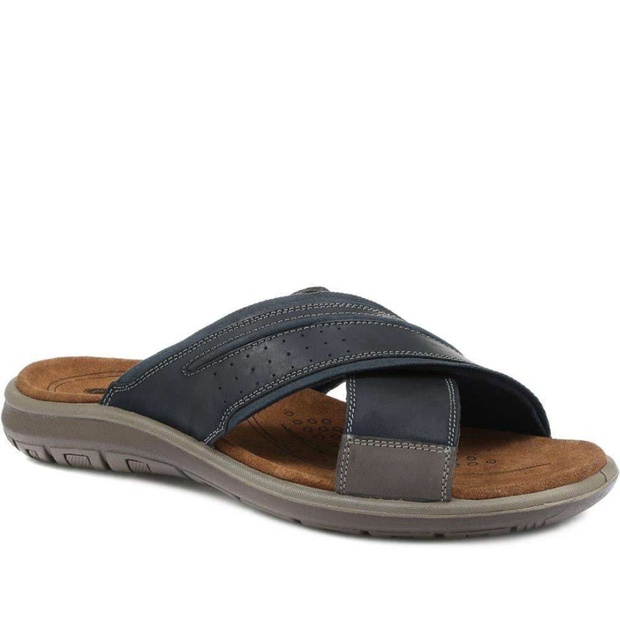 Men'S * | Pavers Leather Mule Sandals Ddin31017 / 317 727