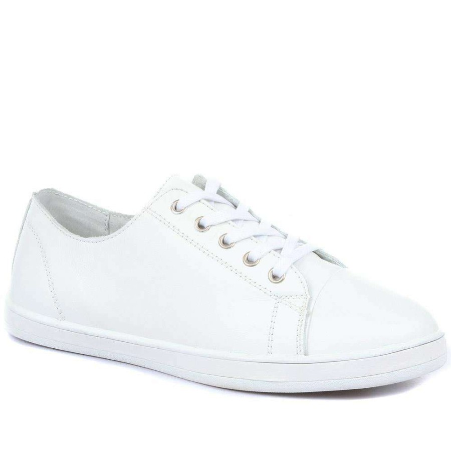 Women'S * | Bellissimo Ladies Leather Low-Cut Sneakers Belbrk33047 / 320 629 / 320 629 White