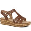 Women'S * | Gabor Axle Leather Platform Sandals Gab35505 / 321 588 Tan