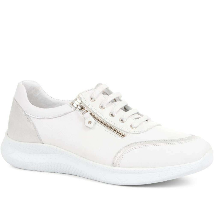 Women'S * | Bellissimo Lace-Up Leather Trainers Belmeta35005 / 322 233 White