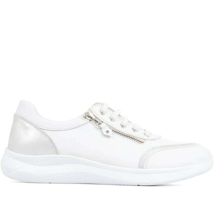 Women'S * | Bellissimo Lace-Up Leather Trainers Belmeta35005 / 322 233 White