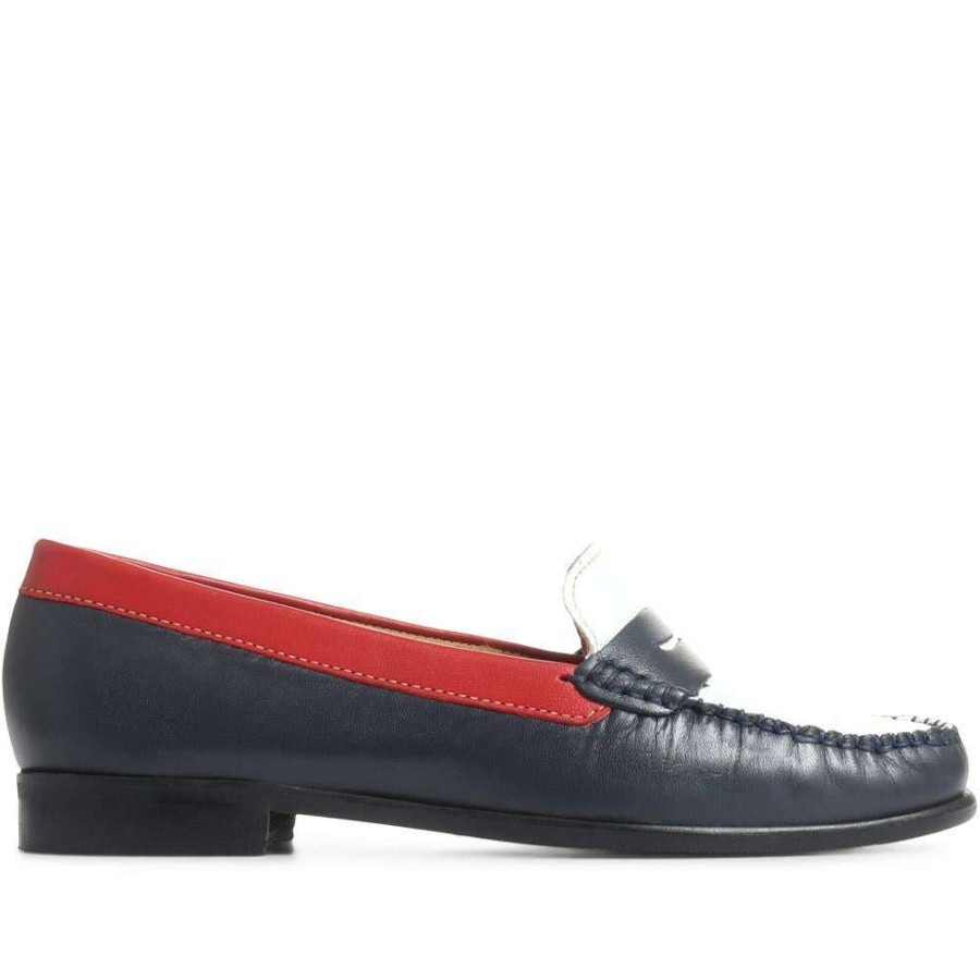 Women'S * | Pavers Arch Support Leather Loafers Nap35015 / 321 525 Shoes Navy-Red-White