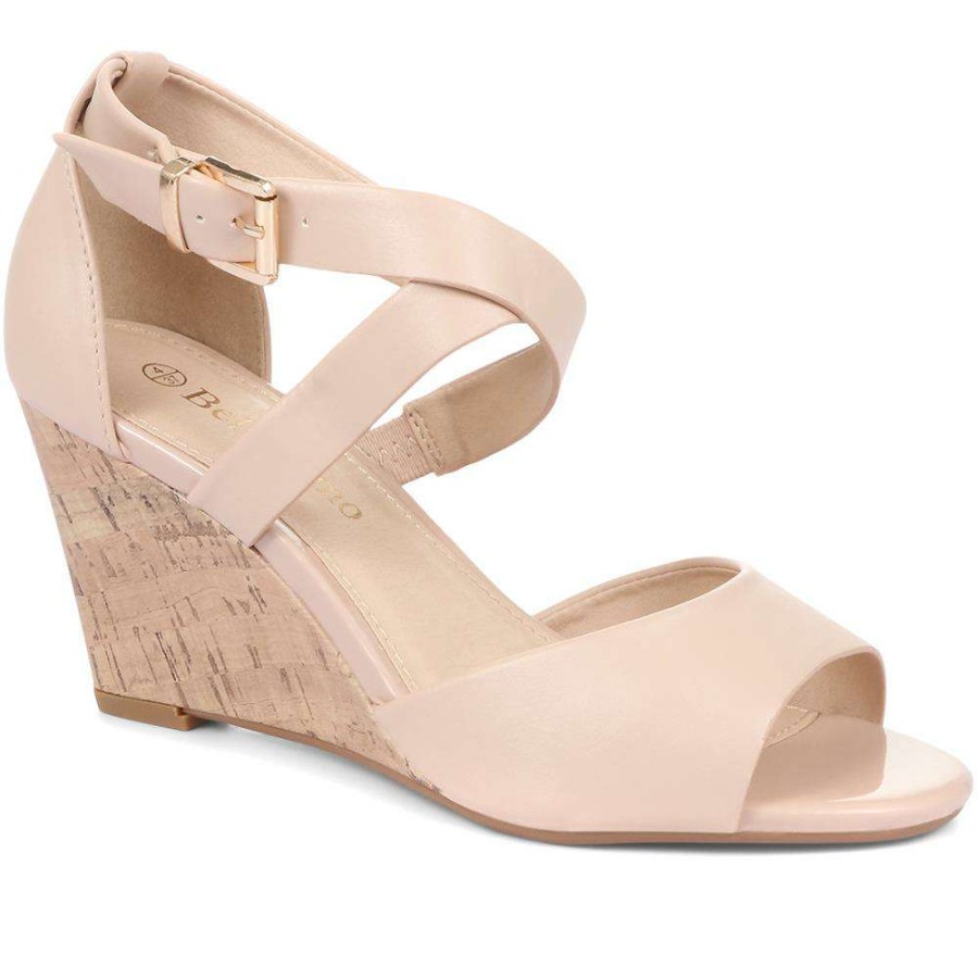 Women'S * | Bellissimo Wedge Sandals Beltren31003 / 318 387 Natural