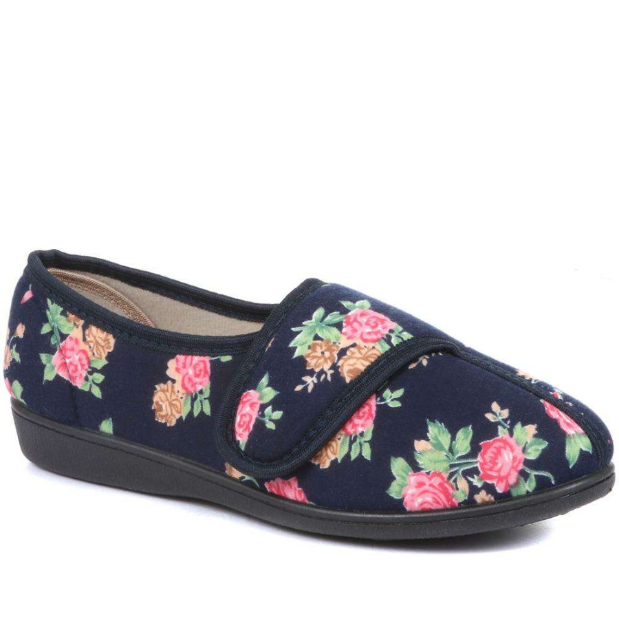 Women'S * | Pavers Adjustable Ladies Slippers Qingd33005 / 320 196 Navy Floral