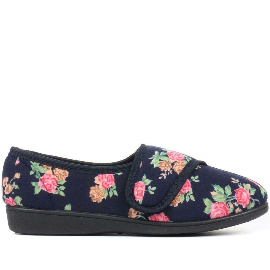 Women'S * | Pavers Adjustable Ladies Slippers Qingd33005 / 320 196 Navy Floral