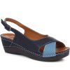 Women'S * | Pavers Wide Fit Wedge Sandals Wlig33015 / 319 661 Navy-Blue