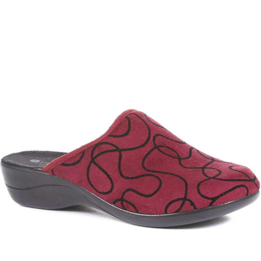 Women'S * | Pavers Slippers Slipper Clogs With Abstract Pattern Muya34003 / 321 253 / 321 253 Burgundy