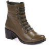 Women'S * | Bellissimo Boots Heeled Leather Ankle Boot Belkary30001 / 316 345 Khaki