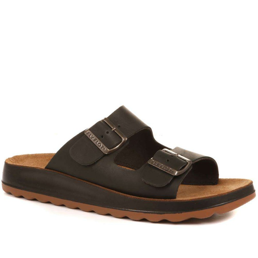 Men'S * | Fly Flot Leather Buckle Mule Sandals Fly35123 / 321 780