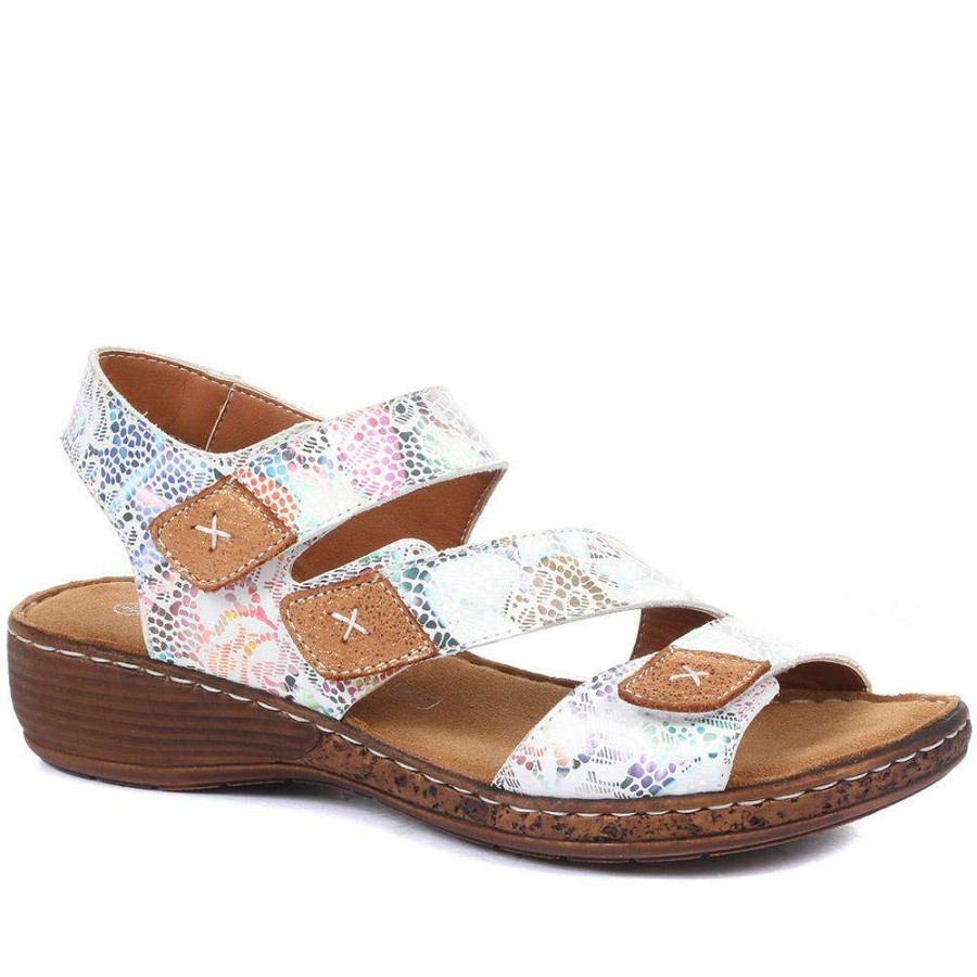 Women'S * | Pavers Ladies Colorful Patterned Leather Sandals Luck33011 / 320 063 / 320 063