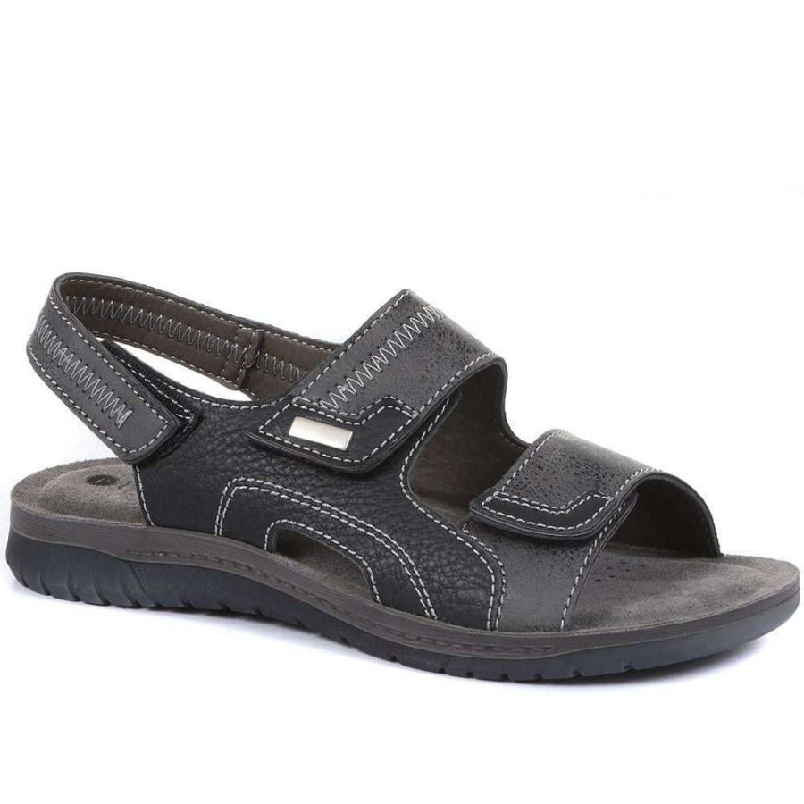 Men'S * | Pavers Fully Adjustable Walking Sandals Inb33021 / 319 696 Dark Grey