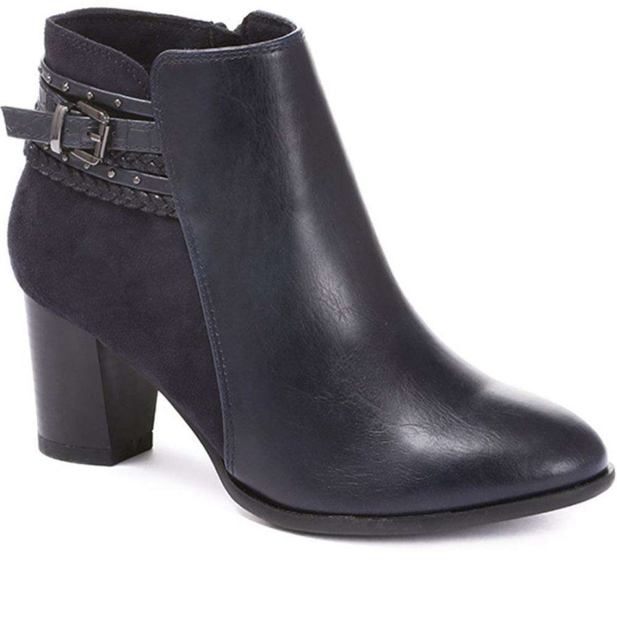 Women'S * | Bellissimo Boots Block Heel Ankle Boot Beltren30004 / 316 248 Navy