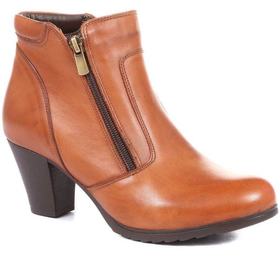 Women'S * | Pavers Leather Heeled Ankle Boots Ved34005 / 320 368