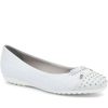 Women'S * | Bellissimo Studded Ballet Pump Belbot31007 / 318 077 White