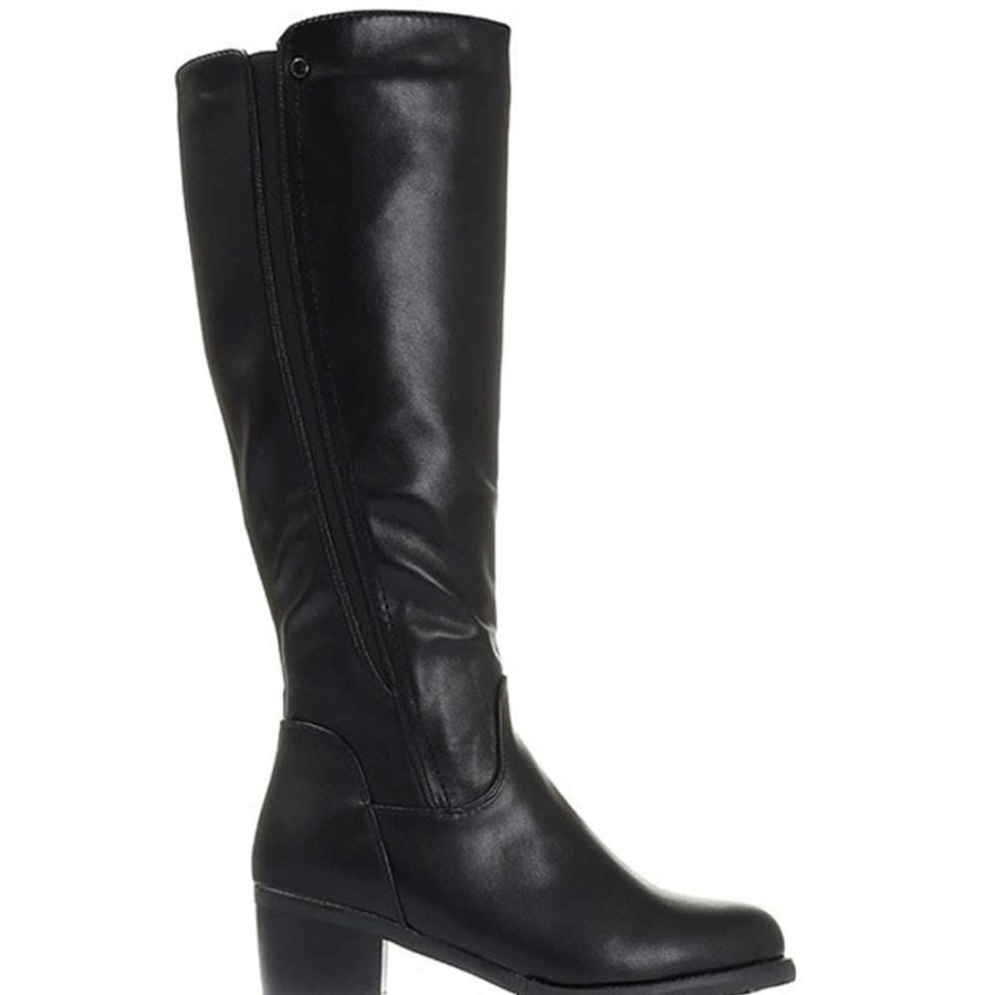 Women'S * | Pavers Knee High Boot With Stretch Calf Fit Wlig30002 / 316 512 Black