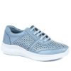 Women'S * | Pavers Leather Cut-Out Lace-Up Trainers Meta33003 / 320 098 Sneakers Denim