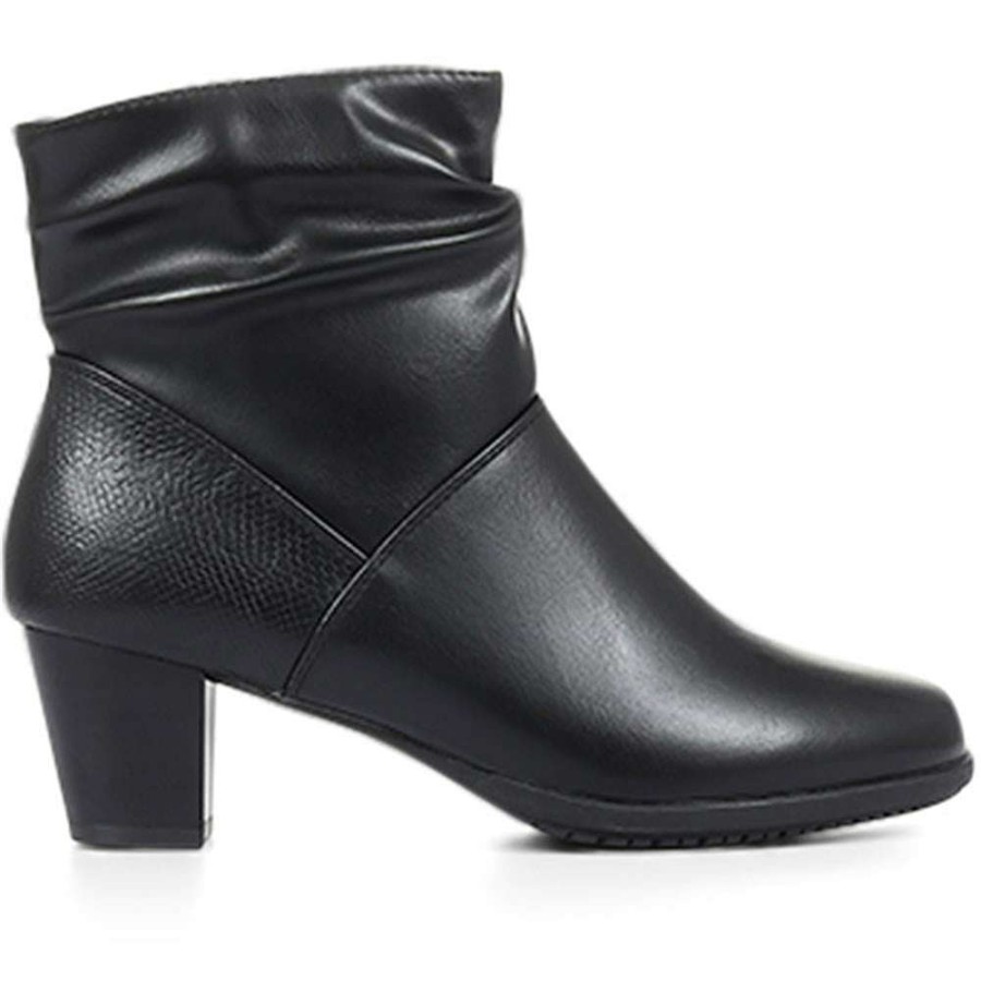 Women'S * | Pavers Almond Toe Ankle Boot Wk32035 / 319 318 Boots Black