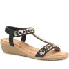 Women'S * | Bellissimo Sandals Embellished T-Bar Sandal With Wedge Heel Belbai31037 / 317 958