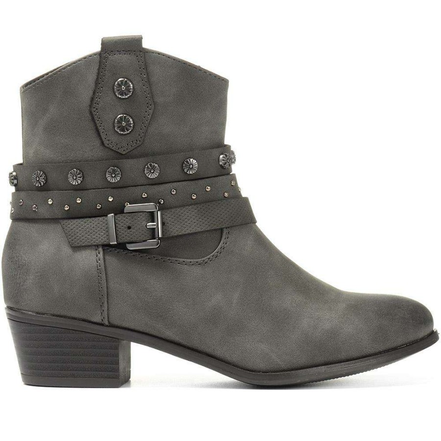 Women'S * | Bellissimo Heeled Western Ankle Boot Belwoil30027 / 316 481 Grey