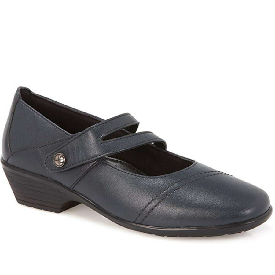 Women'S * | Pavers Wide Fit Leather Mary-Jane With Split Strap & Stud Hskemp1813 / 146 313 Shoes