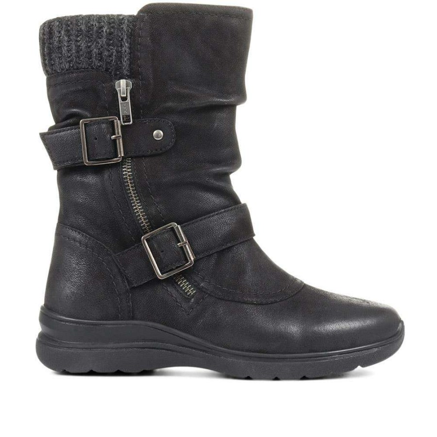 Women'S * | Pavers Wide Fit Leather Calf Boots Kf34011 / 320 898