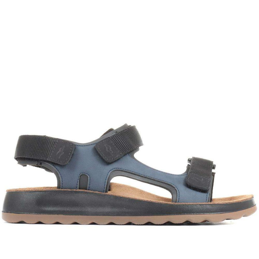 Men'S * | Fly Flot Fully Adjustable Leather Sandals Fly35059 / 321 231 Navy