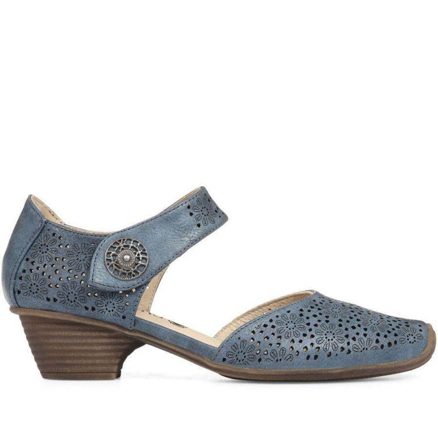 Women'S * | Pavers Wide Fit Mary Jane With Cut-Outs & Touch Fasten St Wbins29015 / 314 776 Shoes