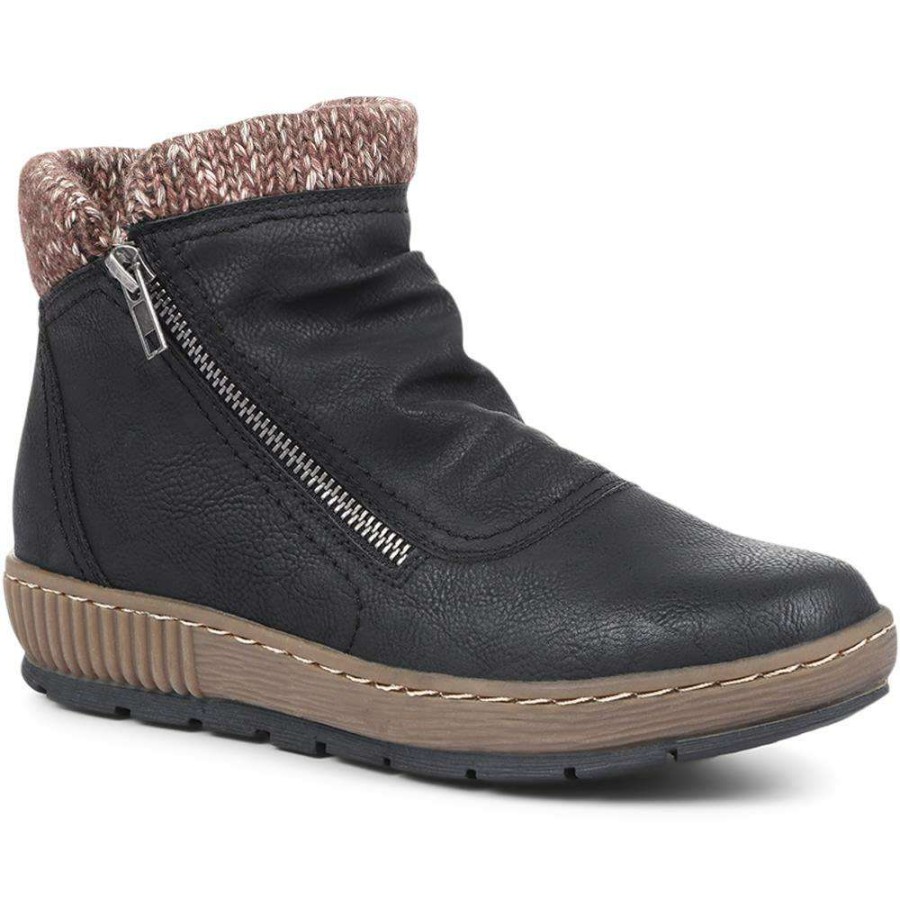 Women'S * | Pavers Wide Fit Wedge Ankle Boots Wbins32053 / 319 242