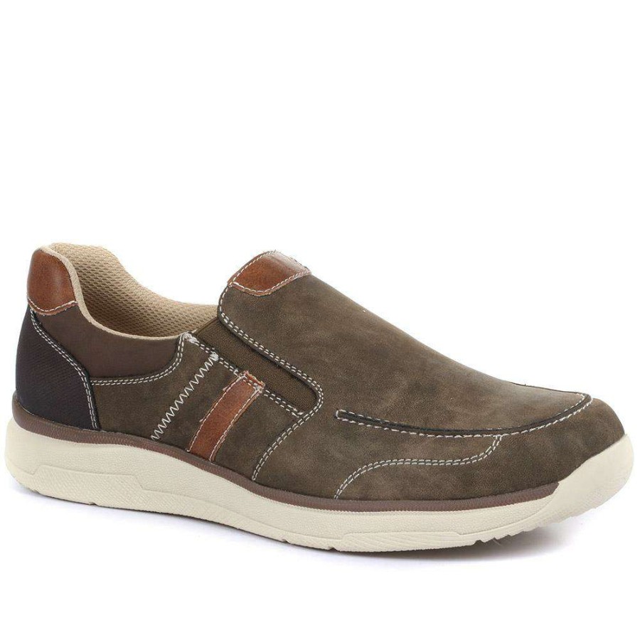 Women'S * | Pavers Wide Fit Slip On Sneakers For Men / 319 501 Taupe